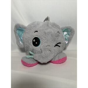 Walgreens Elephant Pink Plush Hug Me Stuffed Reversible Animal Gray/Pink 8”